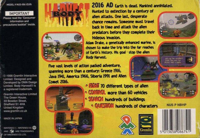 Harvest Body - Nintendo 64 (N64) video game collectible - Main Image 2
