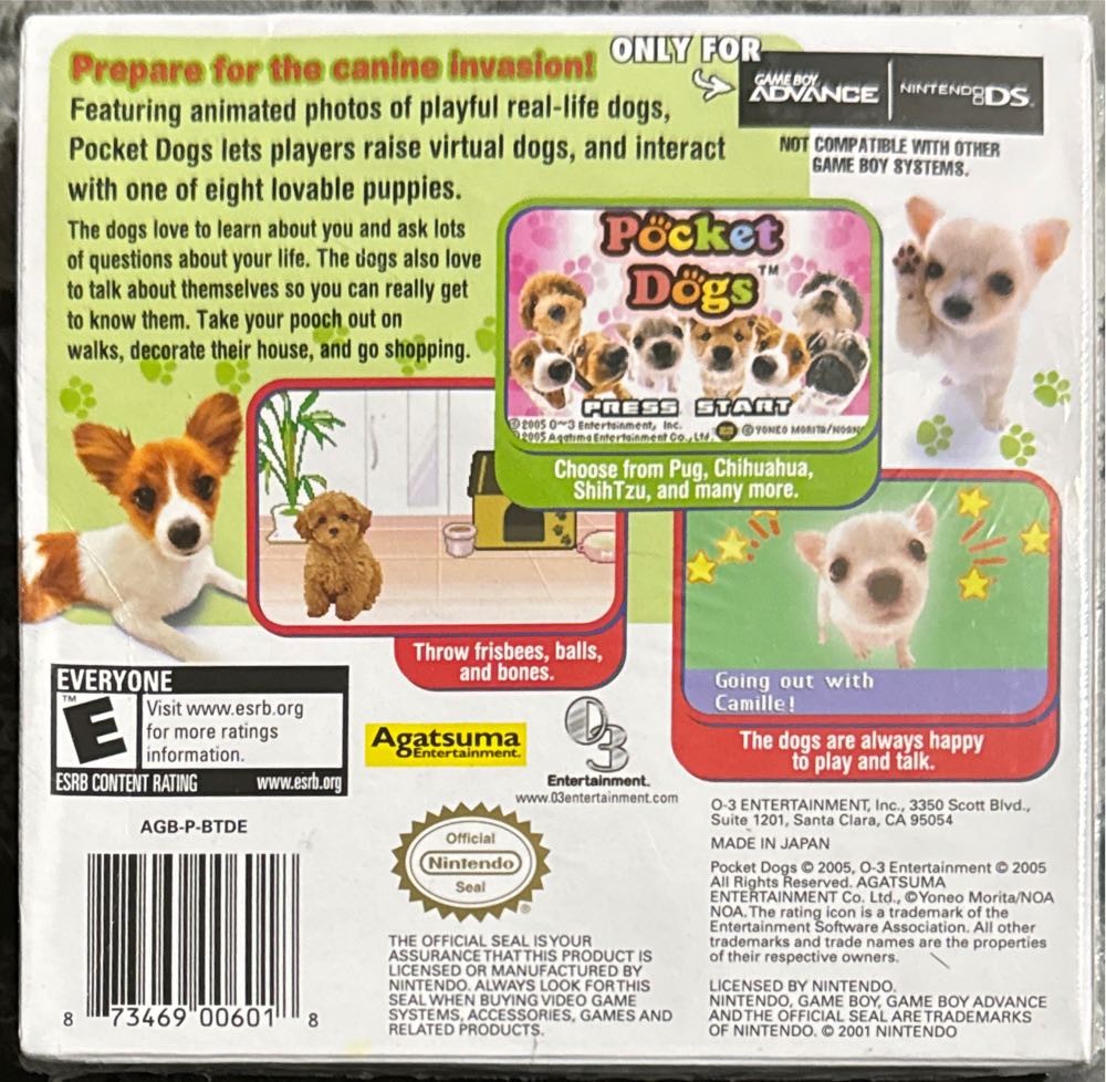 Pocket Dogs - Nintendo Game Boy Advance (GBA) (O-3 Entertainment) video game collectible [Barcode 873469006018] - Main Image 2