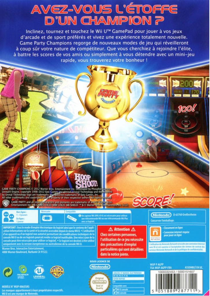Game Party Champions - Nintendo Wii (Warner Bros Games - 2) video game collectible [Barcode 883929280483] - Main Image 2