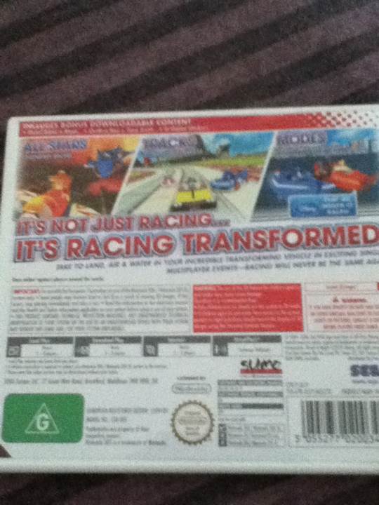Sonic & All-Stars Racing Transformed - Nintendo 3DS (Sega - 1-2) video game collectible [Barcode 5055277020034] - Main Image 2