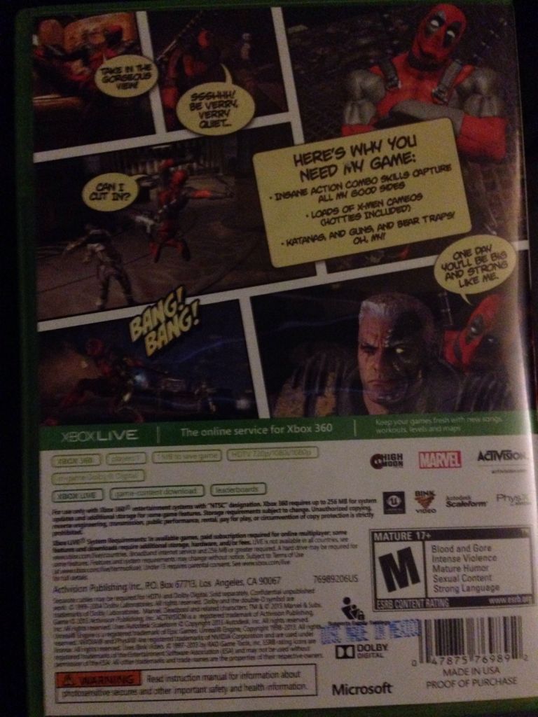 Deadpool The Game - Microsoft Xbox 360 video game collectible - Main Image 2