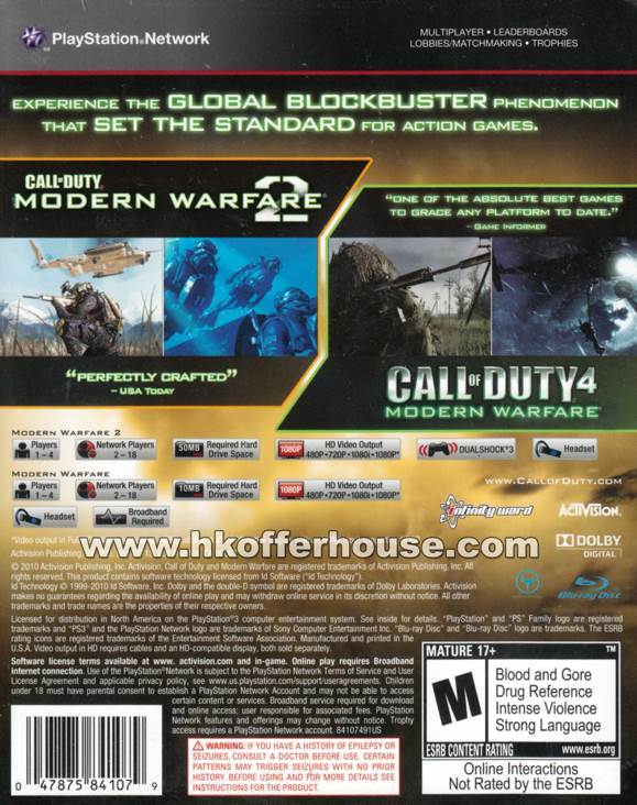 Call Of duty Modern Warfare Collection - Sony PlayStation 3 (PS3) (Activision - 1-4) video game collectible - Main Image 2