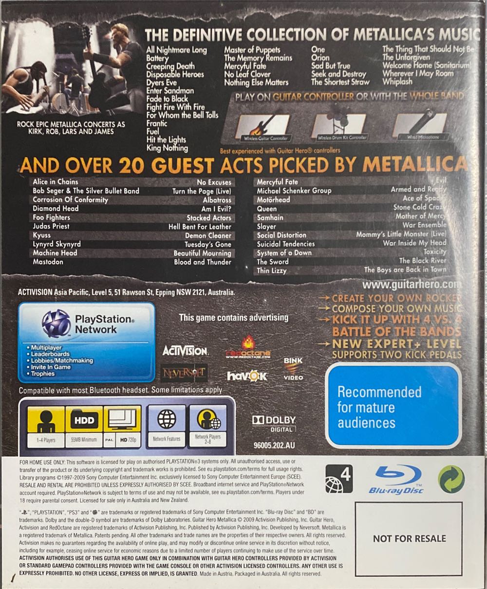 Guitar Hero Metallica  - Sony PlayStation 3 (PS3) (6) video game collectible - Main Image 2