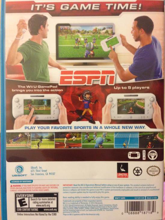 ESPN Sports Connection - Nintendo Wii U (Ubisoft - 4) video game collectible [Barcode 008888187189] - Main Image 2