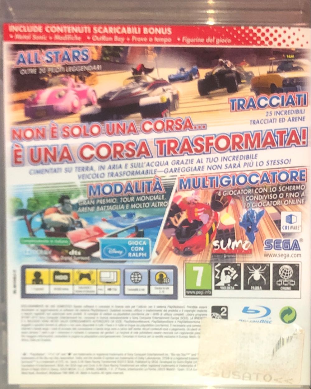 Sonic All Star Racing Transformed - Sony PlayStation 3 (PS3) (Sega - 1-4) video game collectible - Main Image 2