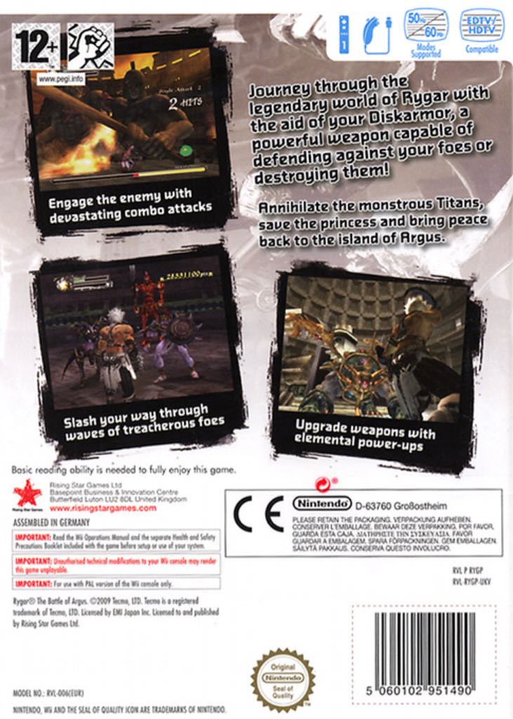 Rygar The Battle Of Argus - Nintendo Wii (Rising Star Games - 1) video game collectible [Barcode 0018946010557] - Main Image 2