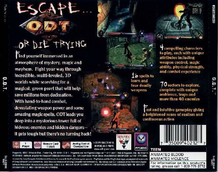 ODT Escape... ...or Die Trying - Sony PlayStation video game collectible - Main Image 2