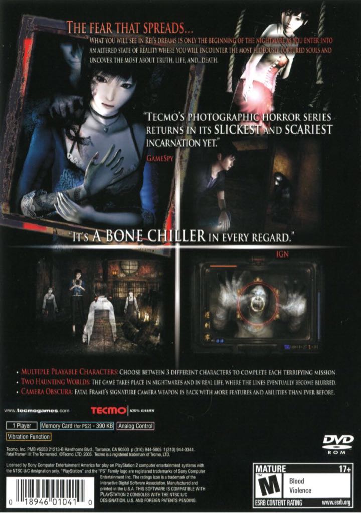 Fatal Frame III The Tormented - Sony PlayStation 2 (PS2) video game collectible - Main Image 2