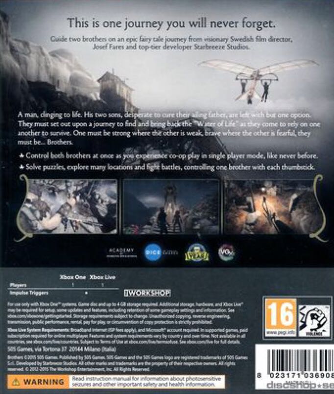 Brothers: A Tale of Two Sons - Microsoft Xbox Live Arcade (XBLA) (505 Games - 1) video game collectible - Main Image 2