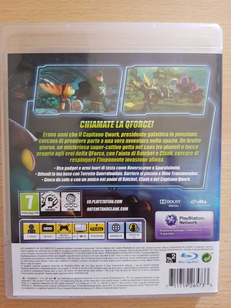 Ratchet & Clank Q Force - Sony PlayStation 3 (PS3) (Insomniac - 1-2 Offline/2-4 Online) video game collectible [Barcode 711719265733] - Main Image 2