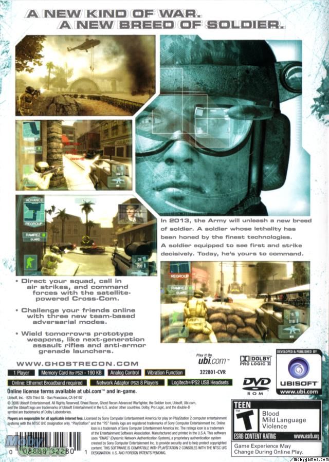 Ghost Recon 2: Advanced Warfighter - Sony PlayStation 3 (PS3) (Ubisoft - 1) video game collectible [Barcode 008222343479] - Main Image 2