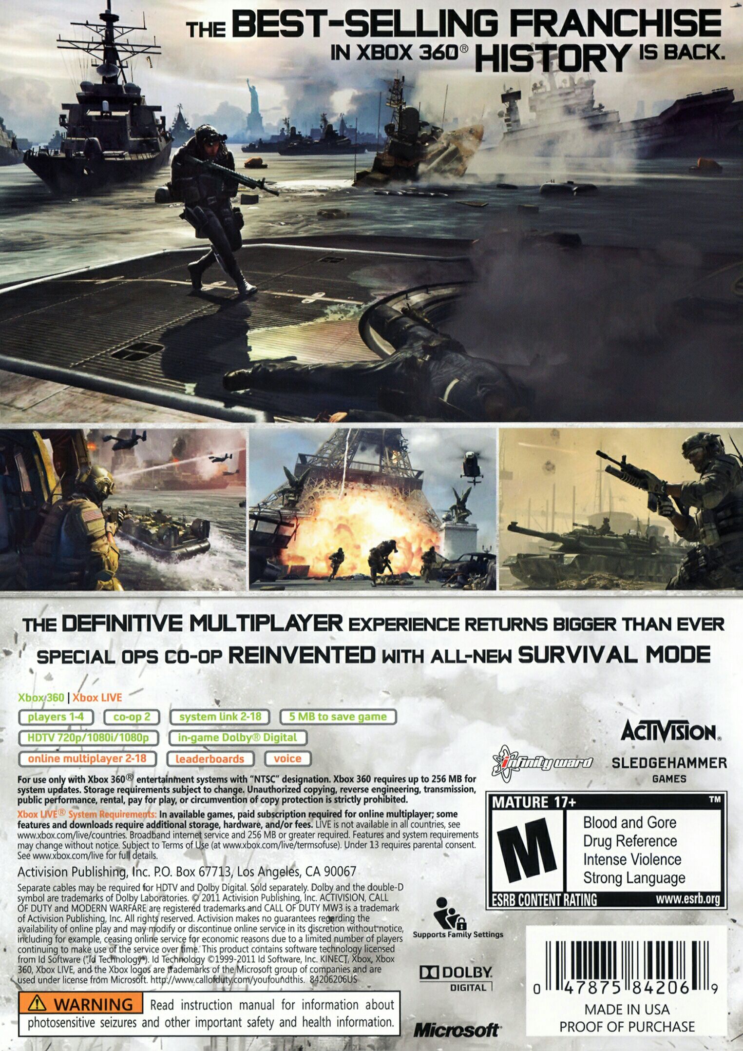 Call of Duty Modern Warfare 3 - Microsoft Xbox 360 (Activision - 1-12) video game collectible [Barcode 047875845596] - Main Image 2