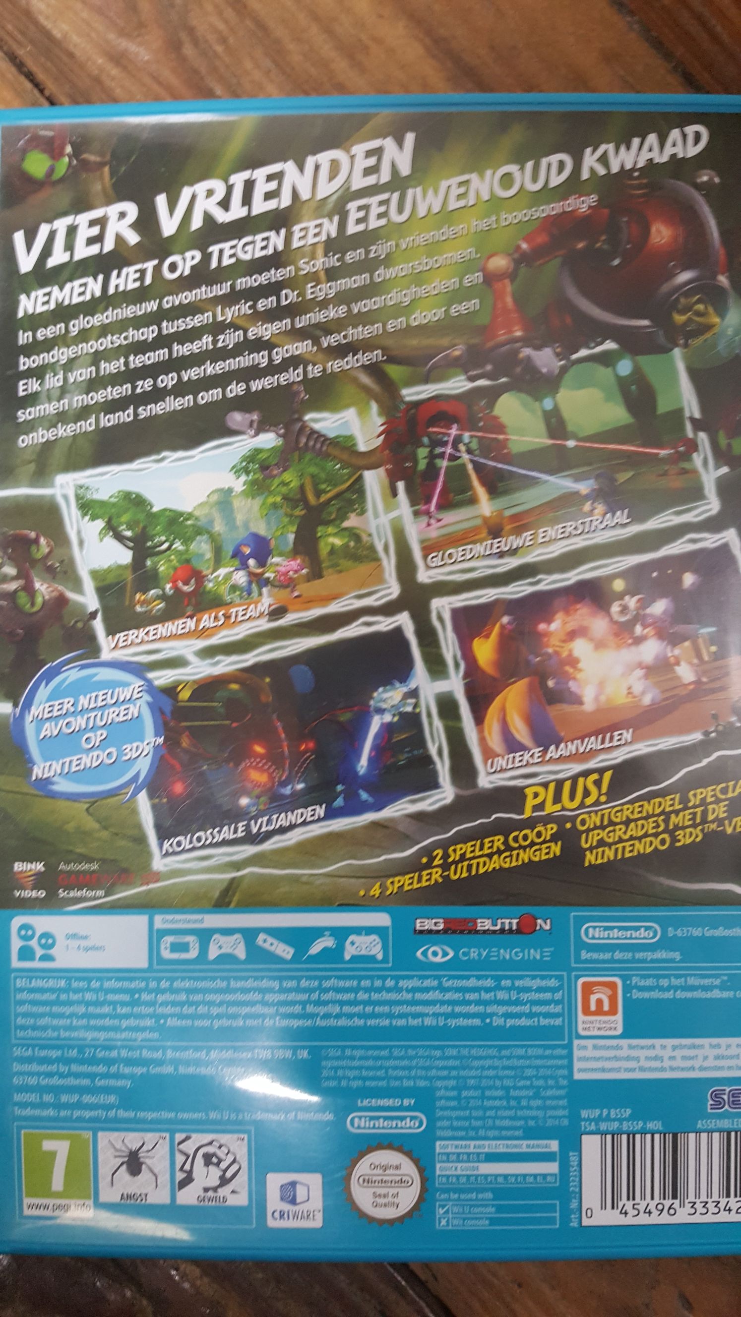 Sonic Boom: Rise of Lyric - Nintendo Wii U (Sega - 1-4) video game collectible [Barcode 045496333423] - Main Image 2