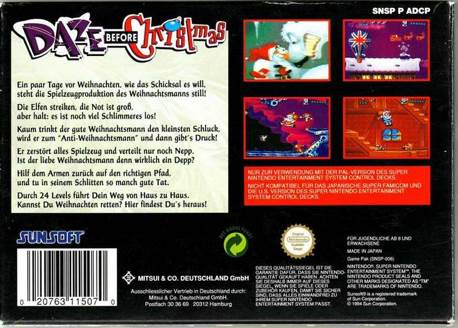 Daze Before Christmas - Nintendo Super Nintendo Entertainment System (SNES) video game collectible - Main Image 2
