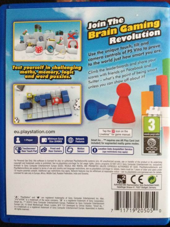 Smart As - Sony PlayStation Network (PSN) video game collectible [Barcode 711719205555] - Main Image 2