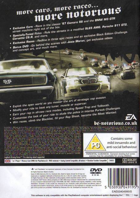 Need For Speed Most Wanted Black Editon - Sony PlayStation 2 (PS2) video game collectible - Main Image 2