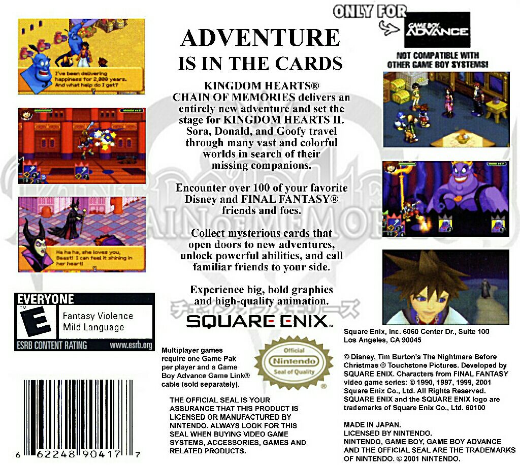 Kingdom Hearts Chain Of Memories - Nintendo Game Boy Advance (GBA) (Square Enix - 1) video game collectible - Main Image 2