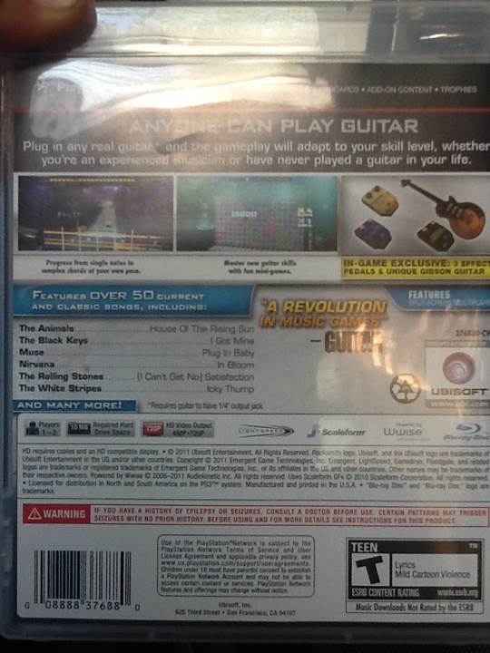Rocksmith - Best Buy Exclusive Edition - Sony PlayStation 3 (PS3) (Ubisoft - 2) video game collectible [Barcode 008888376880] - Main Image 2