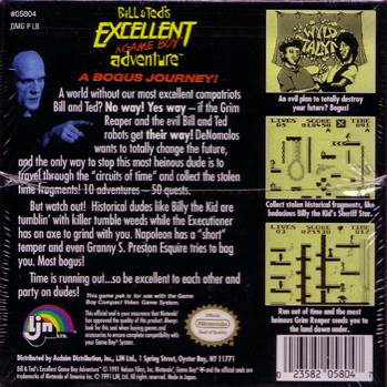 Bill & Ted’s Excellant Adventure - Nintendo Game Boy (LJN - 1) video game collectible - Main Image 2