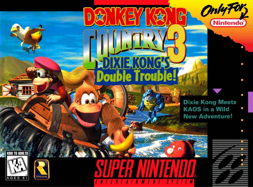 Donkey Kong Country 3: Dixie Kong’s Double Trouble! - Nintendo Super Nintendo Entertainment System (SNES) (Nintendo) video game collectible - Main Image 1