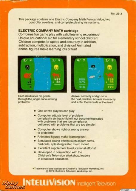 Electric Company Math Fun (Mattel Electronics) video game collectible - Main Image 2