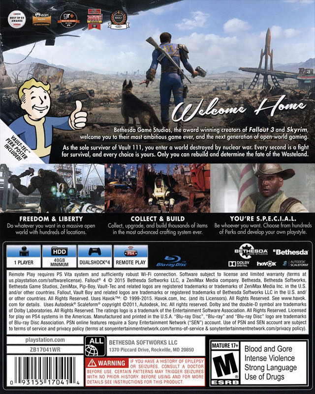 Fallout 4 - Sony PlayStation 4 (PS4) (Bethesda Softworks Inc. - 1) video game collectible [Barcode 5055856407935] - Main Image 2