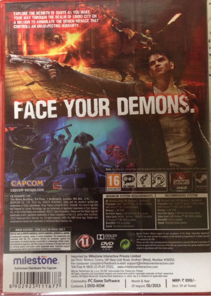 DmC Devil May Cry - PC (Capcom - 1) video game collectible [Barcode 8902923111677] - Main Image 2