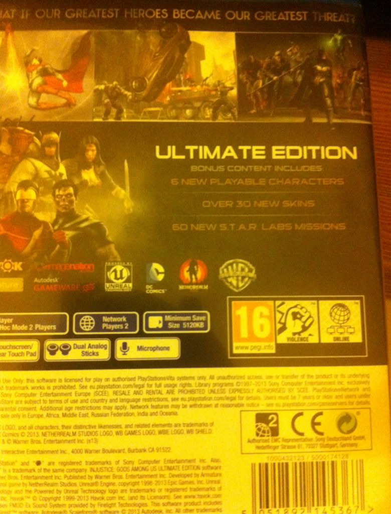 Injustice Gods Among Us - Sony PlayStation Vita (PS Vita) video game collectible [Barcode 5051892145367] - Main Image 2
