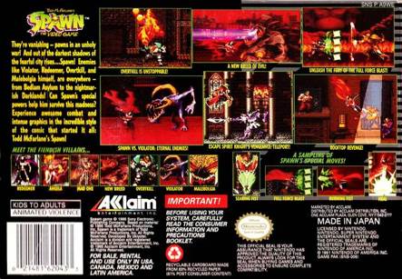 Todd McFarlane’s Spawn The Video Game - Nintendo Super Nintendo Entertainment System (SNES) (Acclaim) video game collectible - Main Image 2