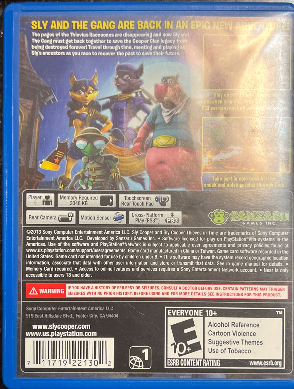 Sly Cooper: Thieves In Times - Sony PlayStation Vita (PS Vita) (Playstation - 1) video game collectible - Main Image 2