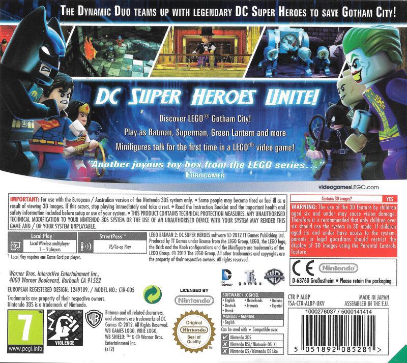 Lego Batman 2 DC Super Heroes - Nintendo 3DS video game collectible [Barcode 5051895194843] - Main Image 2