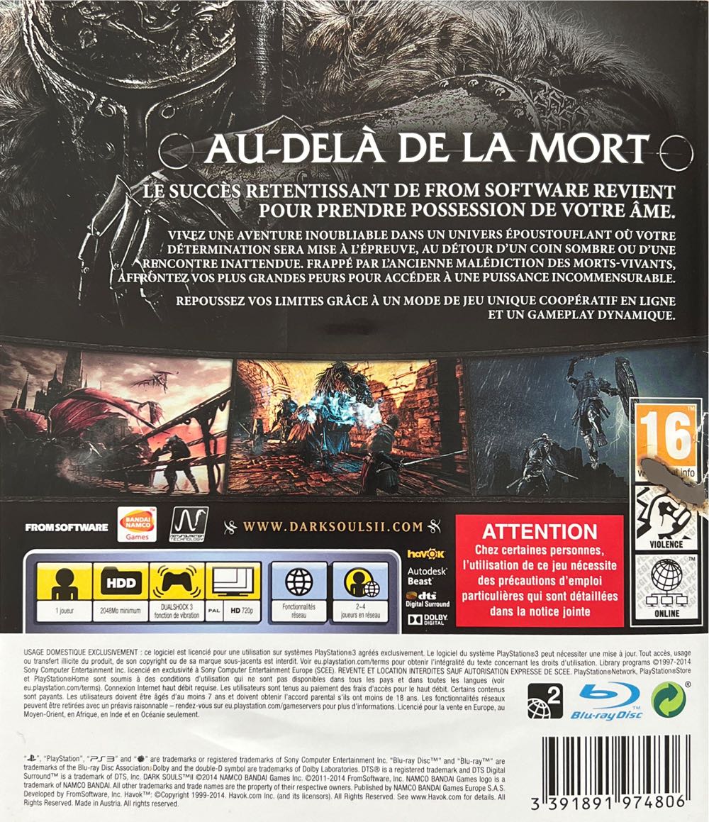 Dark Souls II - Sony PlayStation 3 (PS3) (Bandai Namco Games - 1) video game collectible [Barcode 3391891974806] - Main Image 2