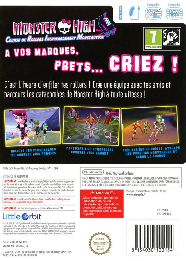 Monster High: Skultimate Roller Maze - Nintendo Wii (Little Orbit, LLC - 1-3) video game collectible [Barcode 815403010125] - Main Image 2