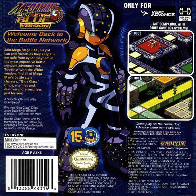 Megaman Battle Network 3: Blue - Nintendo Game Boy Advance (GBA) video game collectible - Main Image 2