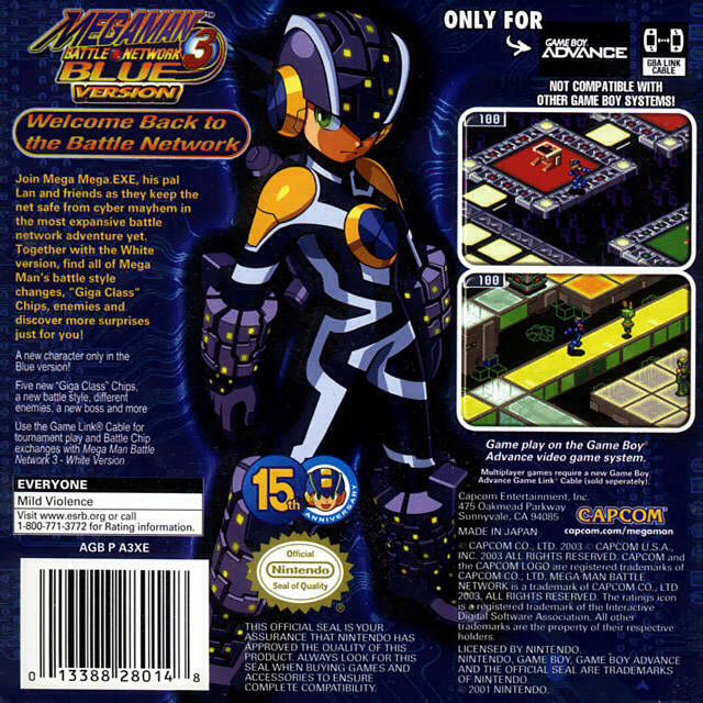 Megaman Battle Network 3: Blue - Nintendo Game Boy Advance (GBA) video game collectible - Main Image 2