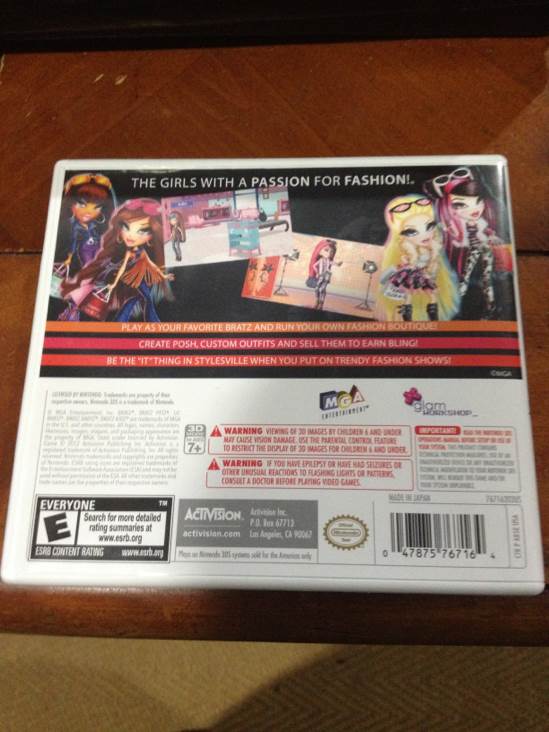 Bratz Fashion Boutique - Nintendo 3DS (Activision) video game collectible [Barcode 047875767164] - Main Image 2