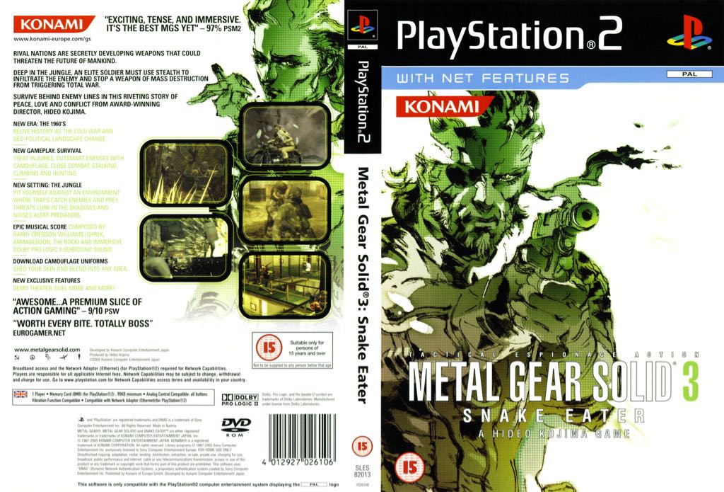 Metal Gear Solid 3 : Snake Eater - Sony PlayStation 2 (PS2) (Konami - 1) video game collectible [Barcode 4012927029176] - Main Image 2