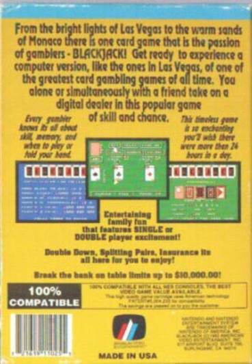 Blackjack ($25-$30) - Nintendo Entertainment System (NES) (Anerican Video) video game collectible - Main Image 2