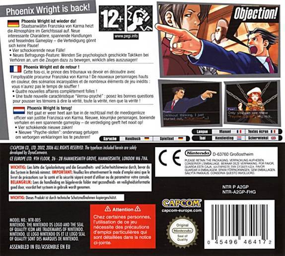Phoenix Whright Ace Attorney: Justice For All - Nintendo DS (Capcom - 1) video game collectible [Barcode 045496464172] - Main Image 2