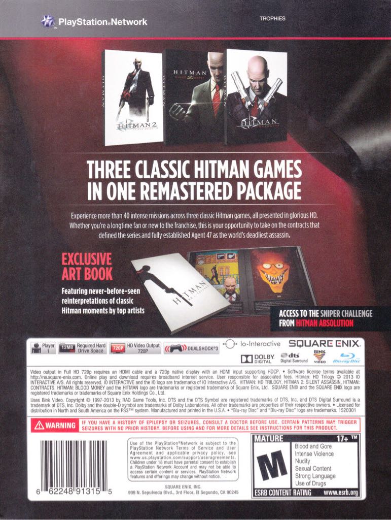 Hitman: HD Trilogy - Sony PlayStation 3 (PS3) (1) video game collectible - Main Image 2