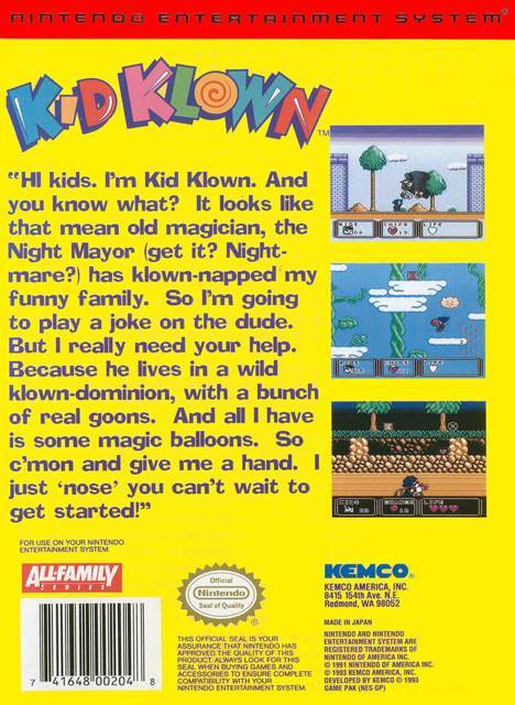 Kid Klown ($70) - Nintendo Entertainment System (NES) (Kemco) video game collectible - Main Image 2