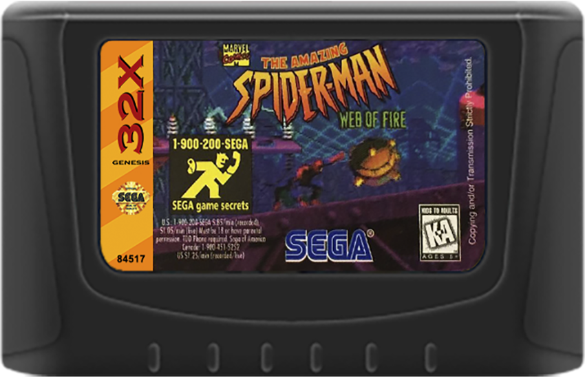 The Amazing Spider-Man: Web Of Fire - Sega 32X (Sega - 1) video game collectible [Barcode 010086845174] - Main Image 3