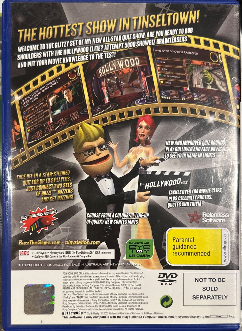 Buzz The Hollywood Quiz - Sony PlayStation 2 (PS2) (Sony Computer Entertainment - 1-8) video game collectible [Barcode 711719608356] - Main Image 2