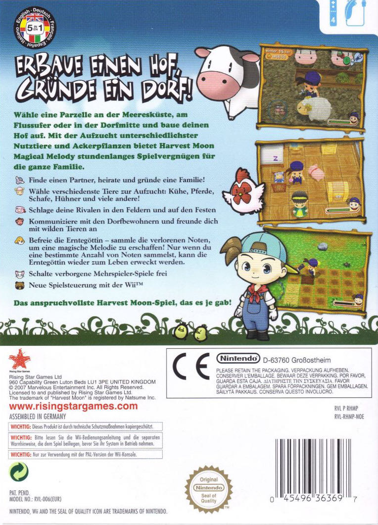 Harvest Moon Magical Melody - Nintendo Wii (Nintendo  - 1-4) video game collectible [Barcode 045496363727] - Main Image 2