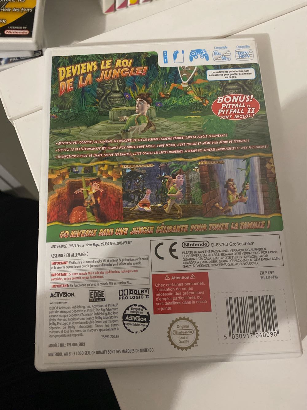 pitfall la grande aventure - Nintendo Wii video game collectible [Barcode 5030917060090] - Main Image 2
