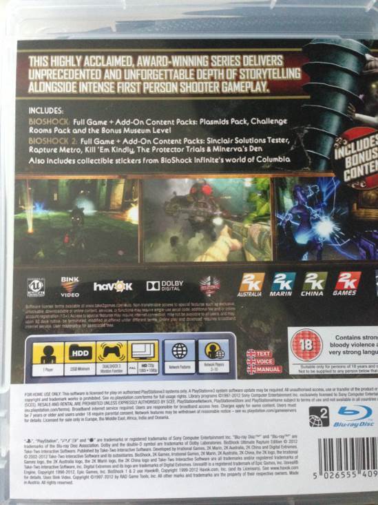Bioshock Ultimate Rapture Edition - Sony PlayStation 3 (PS3) (2K Games - 1) video game collectible [Barcode 5026555409995] - Main Image 2