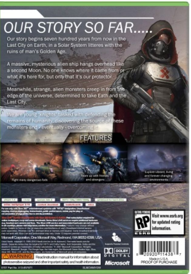 Destiny - Microsoft Xbox One (Activision - 1) video game collectible [Barcode 047875846944] - Main Image 2