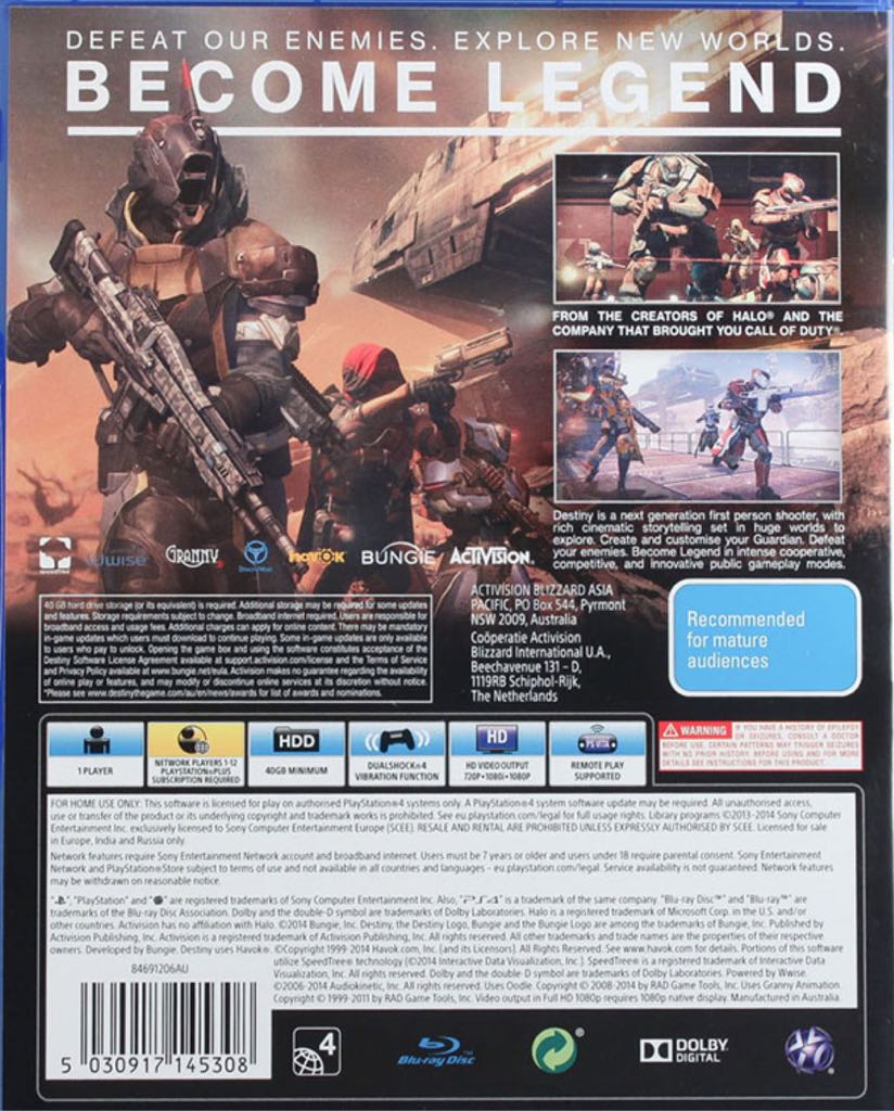 Destiny - Sony PlayStation 4 (PS4) (Activision) video game collectible [Barcode 047875848986] - Main Image 2