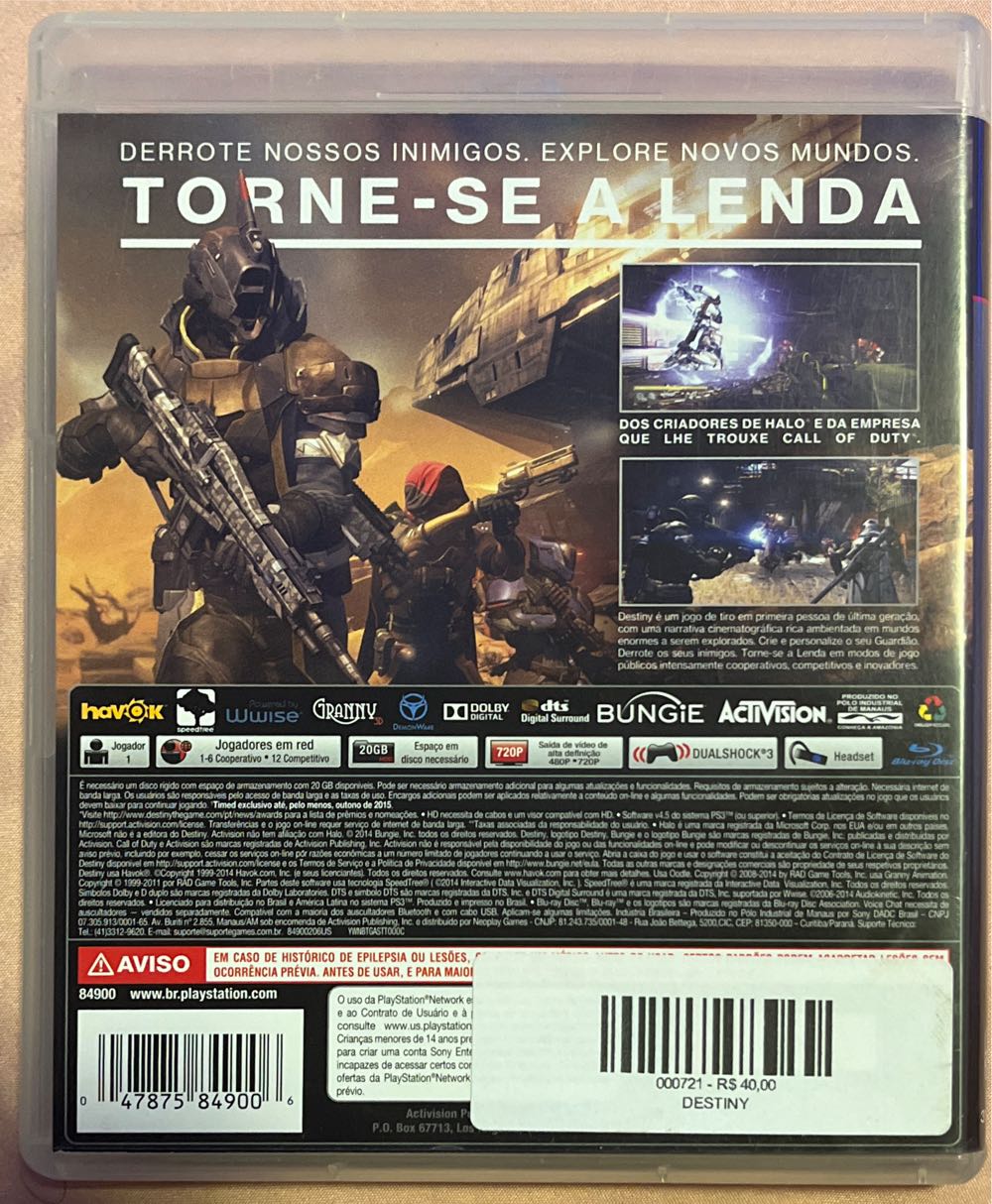 Destiny - Sony PlayStation 3 (PS3) (Bungie/Activision - 1) video game collectible [Barcode 047875849006] - Main Image 2