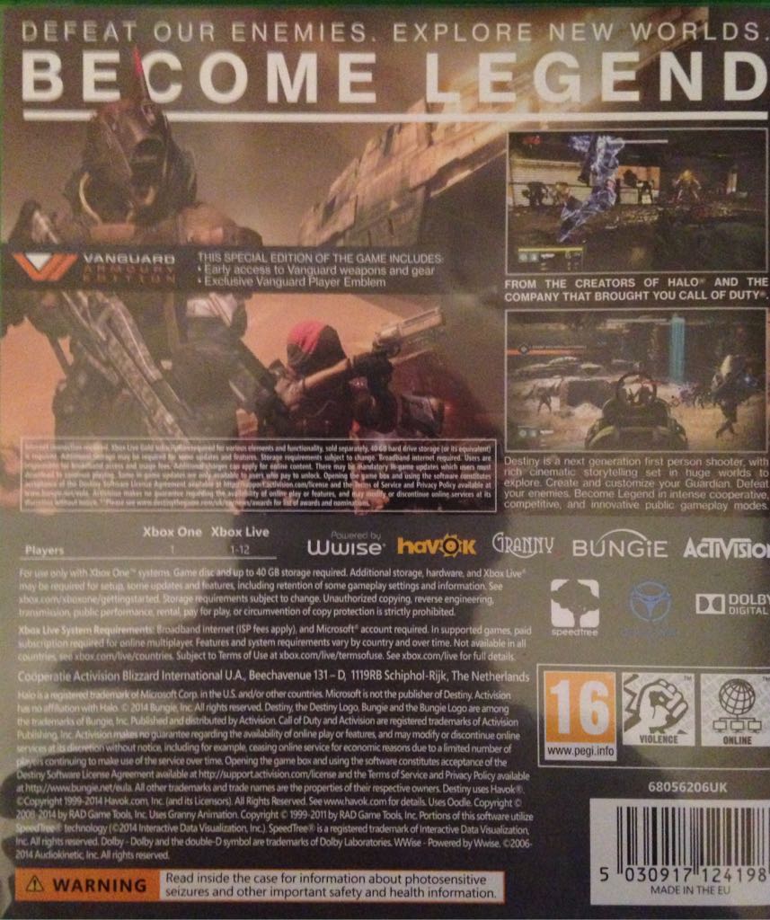 Destiny - Microsoft Xbox One (Bungie Studios - 1) video game collectible [Barcode 5030917784798] - Main Image 2